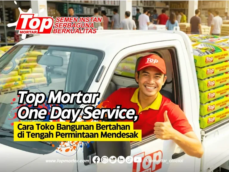 Top Mortar One Day Service, Cara Toko Bangunan Bertahan di Tengah Permintaan Mendesak