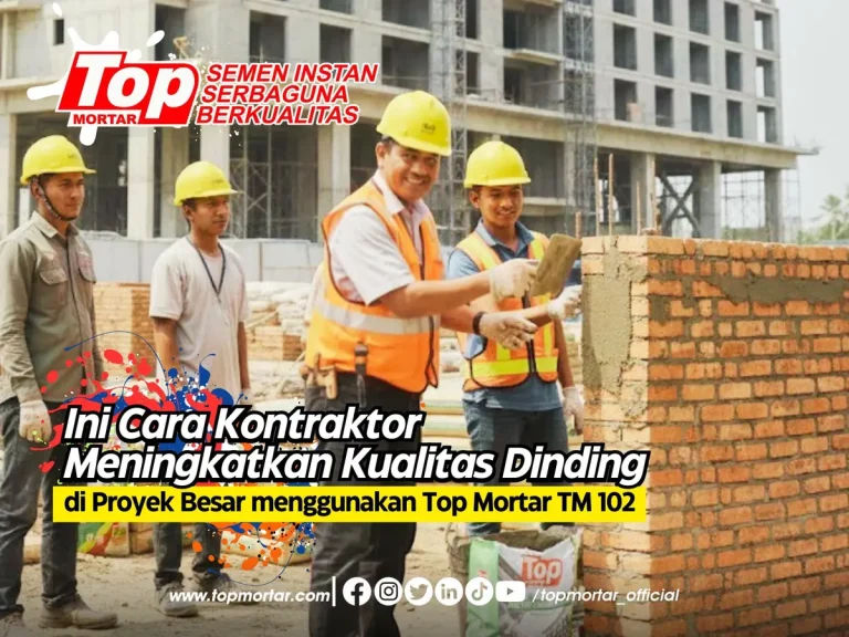 3.Ini Cara Kontraktor Meningkatkan Kualitas Dinding di Proyek Besar menggunakan Top Mortar TM 102
