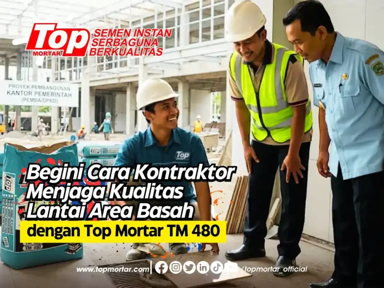 Begini Cara Kontraktor Menjaga Kualitas Lantai Area Basah dengan Top Mortar TM 480!