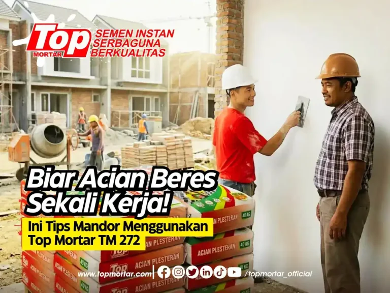 Biar Acian Beres Sekali Kerja! Ini Tips Mandor Menggunakan Top Mortar TM 272